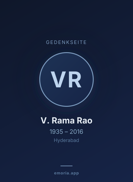 Gedenkportrait von V. Rama Rao
