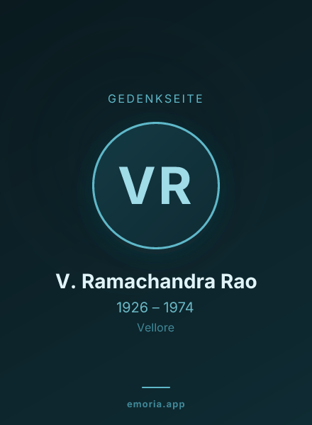 Gedenkportrait von V. Ramachandra Rao