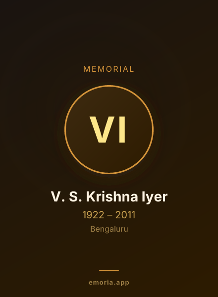 Memorial portrait of V. S. Krishna Iyer