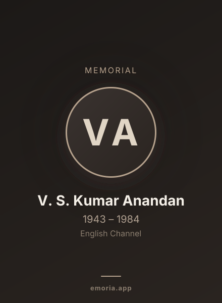 Memorial portrait of V. S. Kumar Anandan