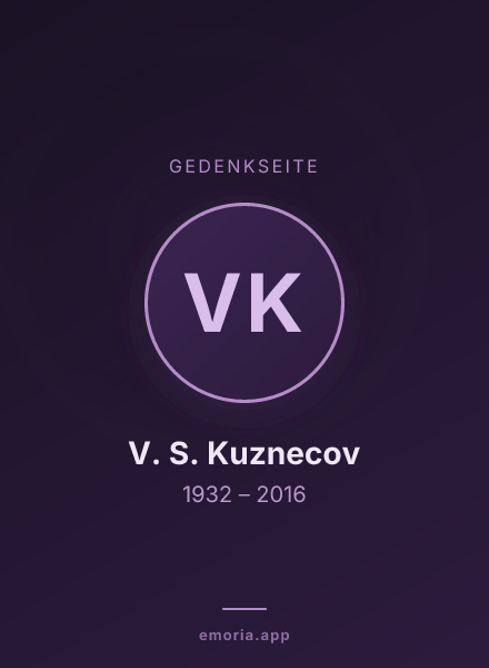 Gedenkportrait von V. S. Kuznecov