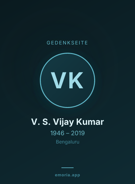 Gedenkportrait von V. S. Vijay Kumar