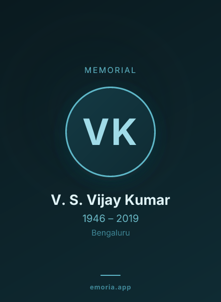 Memorial portrait of V. S. Vijay Kumar