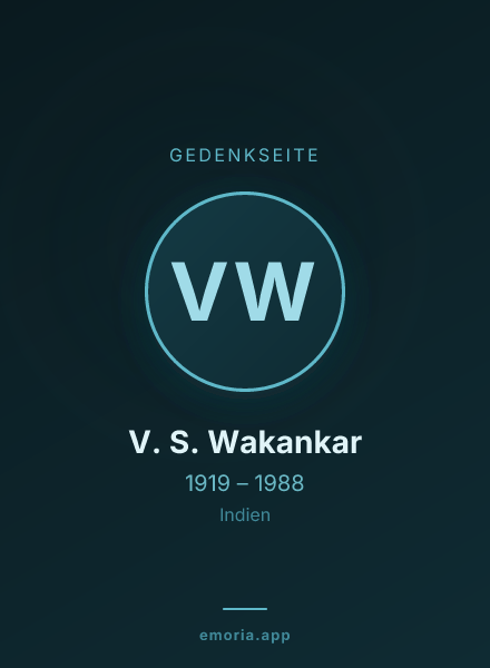 Gedenkportrait von V. S. Wakankar