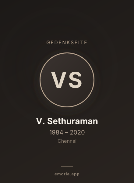 Gedenkportrait von V. Sethuraman