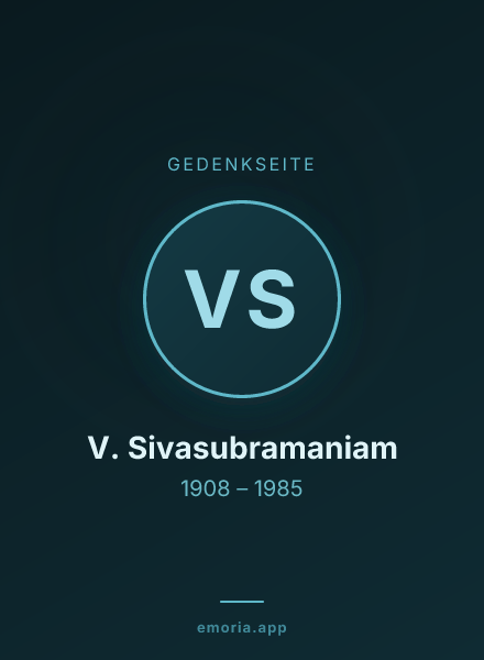 Gedenkportrait von V. Sivasubramaniam