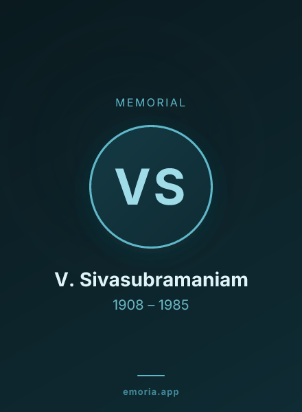 Memorial portrait of V. Sivasubramaniam