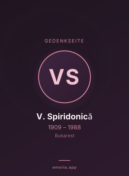 Gedenkportrait von V. Spiridonică