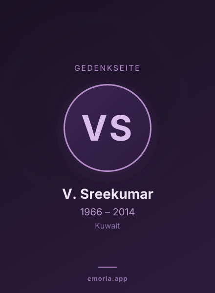 Gedenkportrait von V. Sreekumar