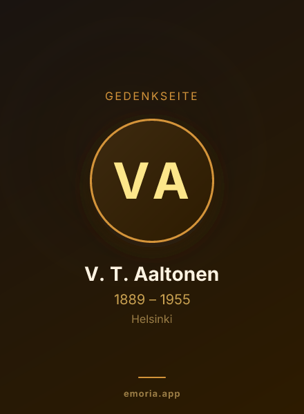 Gedenkportrait von V. T. Aaltonen