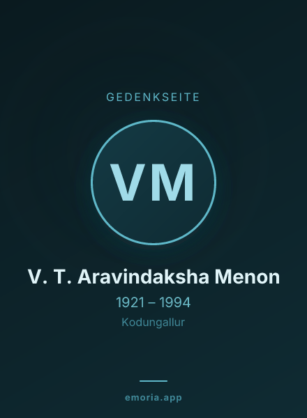 Gedenkportrait von V. T. Aravindaksha Menon