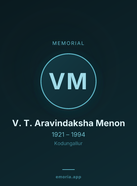 Memorial portrait of V. T. Aravindaksha Menon