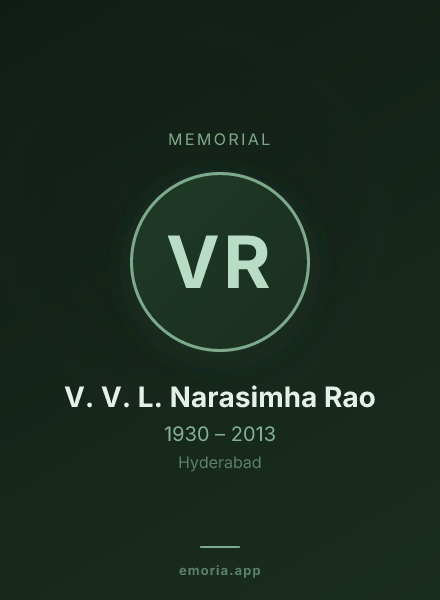 Memorial portrait of V. V. L. Narasimha Rao