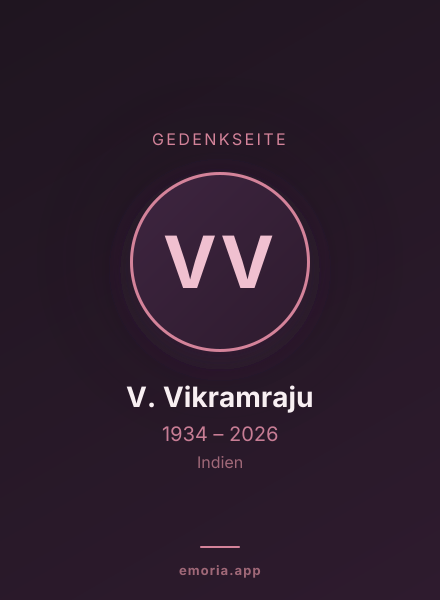 Gedenkportrait von V. Vikramraju