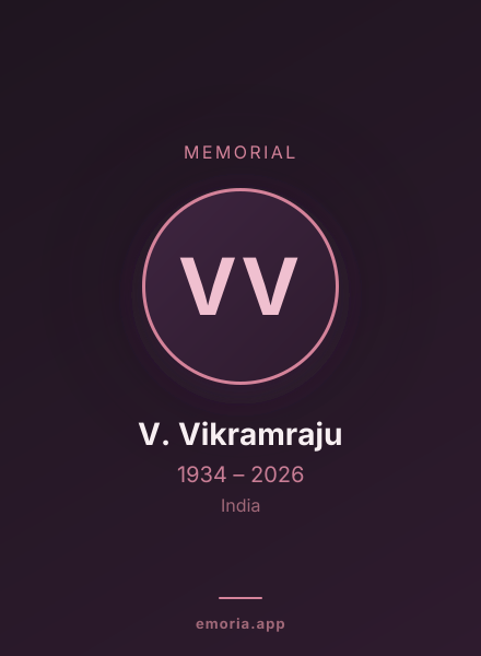 Memorial portrait of V. Vikramraju