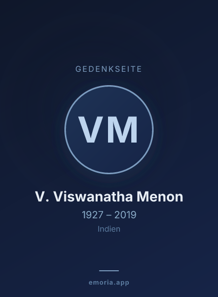 Gedenkportrait von V. Viswanatha Menon