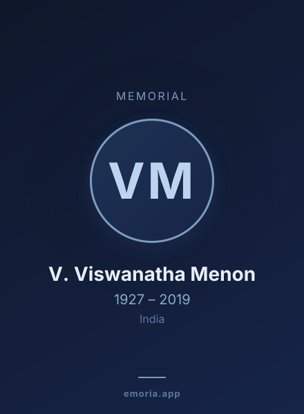 Memorial portrait of V. Viswanatha Menon