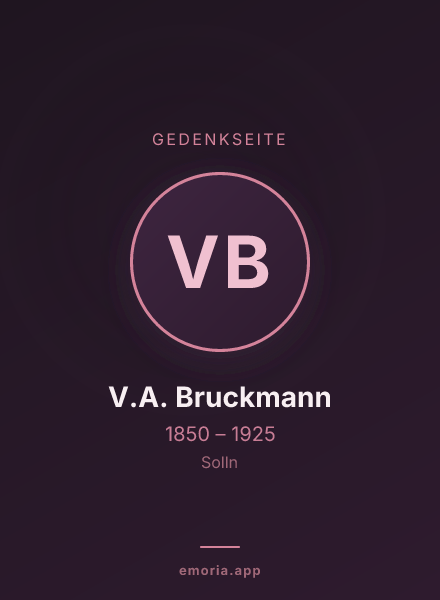 Gedenkportrait von V.A. Bruckmann