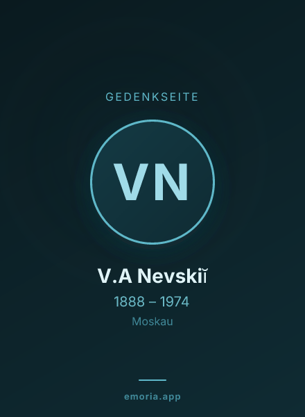 Gedenkportrait von V.A Nevskiĭ