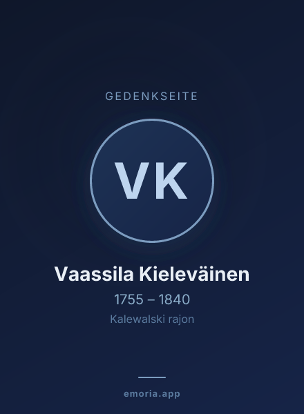 Gedenkportrait von Vaassila Kieleväinen