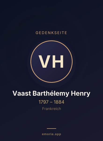 Gedenkportrait von Vaast Barthélemy Henry