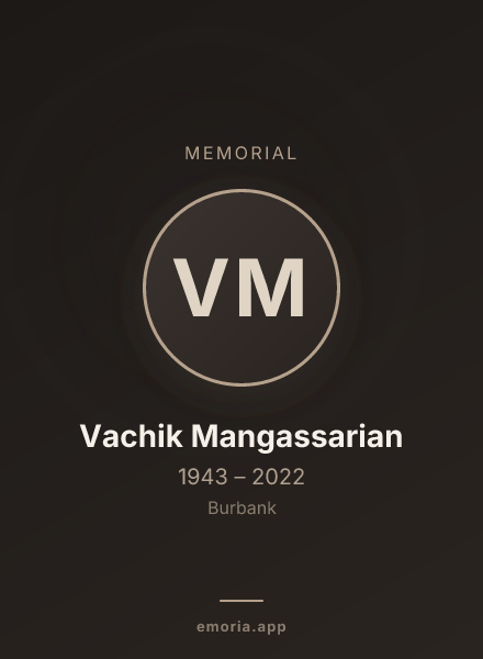 Memorial portrait of Vachik Mangassarian