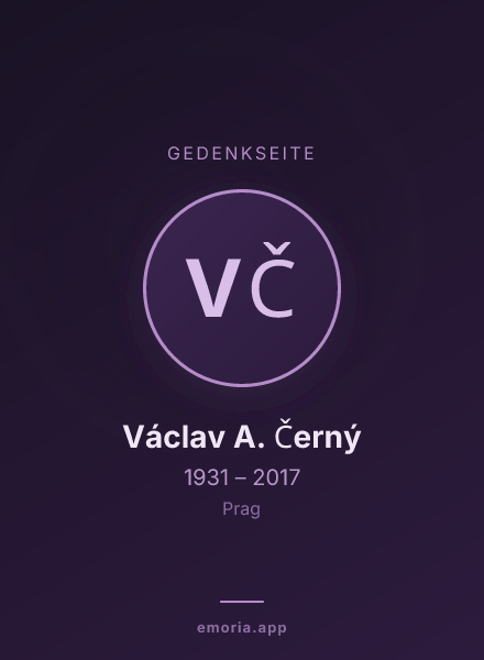 Gedenkportrait von Václav A. Černý