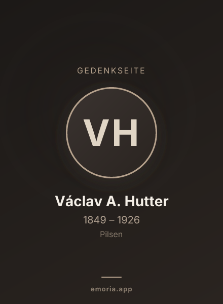 Gedenkportrait von Václav A. Hutter