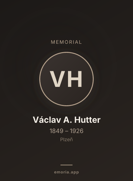 Memorial portrait of Václav A. Hutter