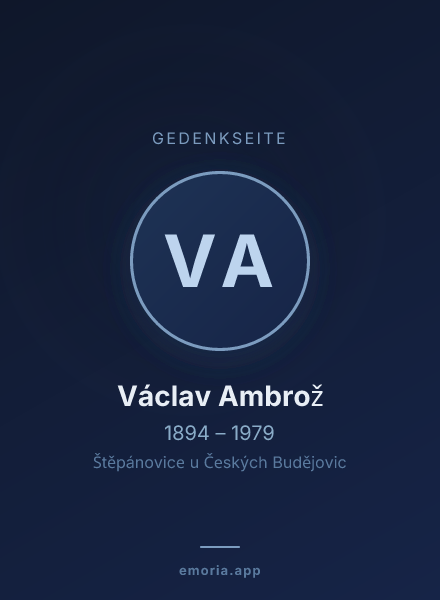 Gedenkportrait von Václav Ambrož
