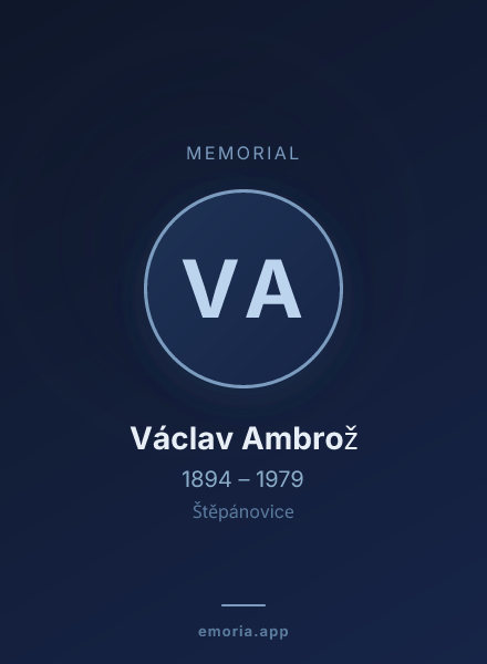 Memorial portrait of Václav Ambrož