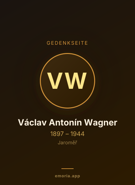 Gedenkportrait von Václav Antonín Wagner
