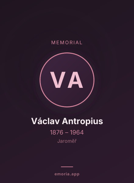 Memorial portrait of Václav Antropius