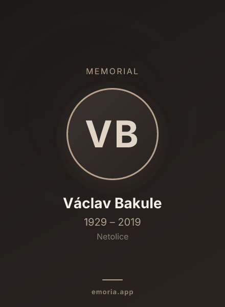 Memorial portrait of Václav Bakule