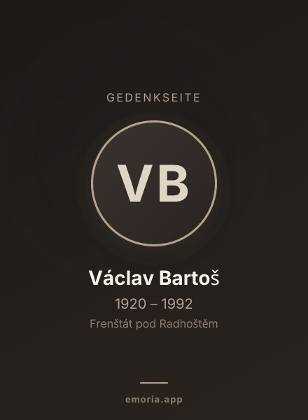 Gedenkportrait von Václav Bartoš