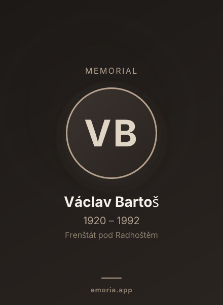 Memorial portrait of Václav Bartoš