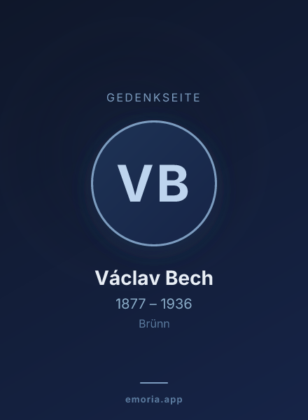 Gedenkportrait von Václav Bech