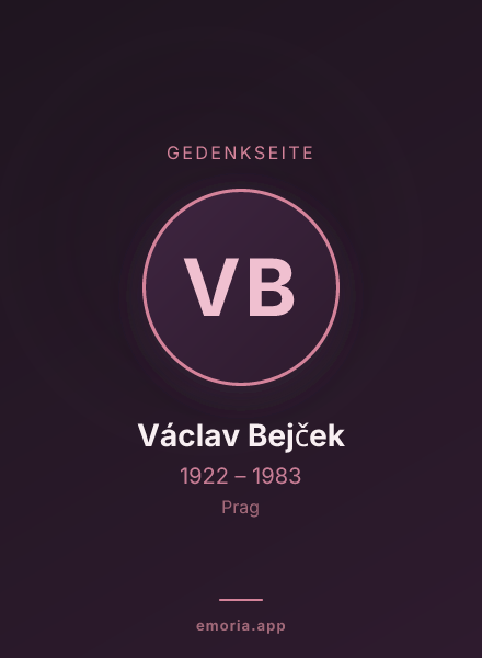 Gedenkportrait von Václav Bejček