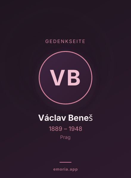 Gedenkportrait von Václav Beneš