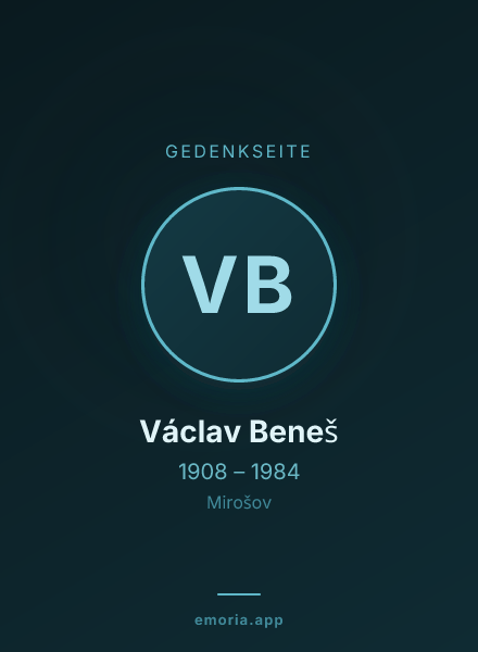 Gedenkportrait von Václav Beneš