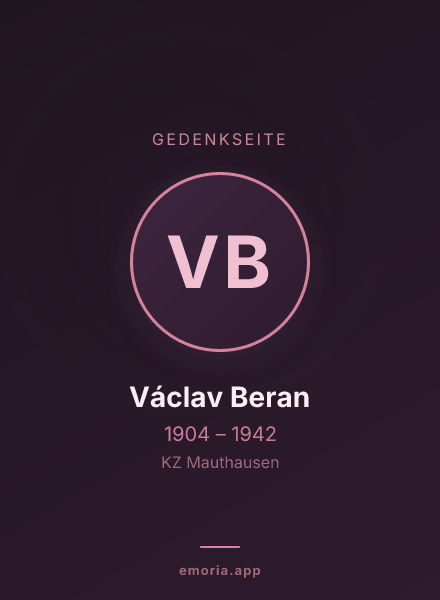Gedenkportrait von Václav Beran