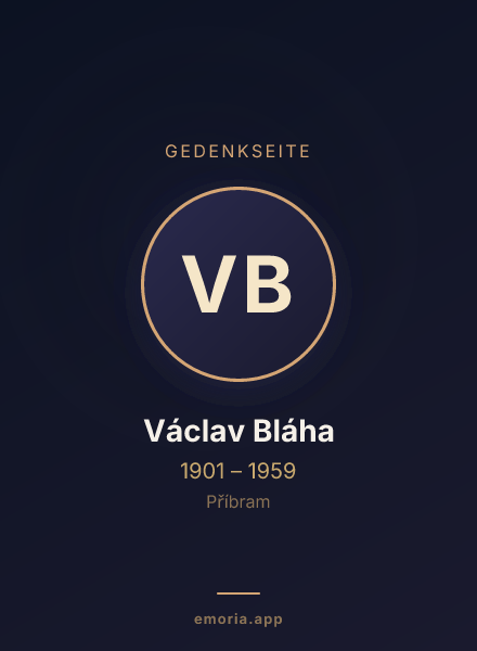 Gedenkportrait von Václav Bláha