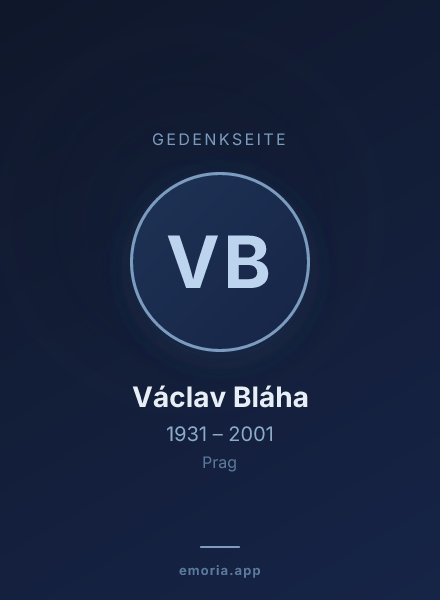 Gedenkportrait von Václav Bláha