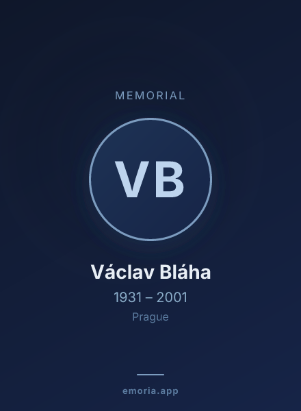 Memorial portrait of Václav Bláha