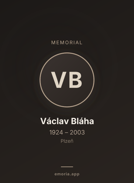 Memorial portrait of Václav Bláha
