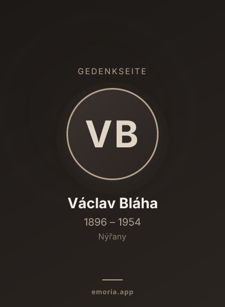 Gedenkportrait von Václav Bláha