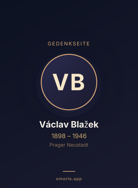 Gedenkportrait von Václav Blažek
