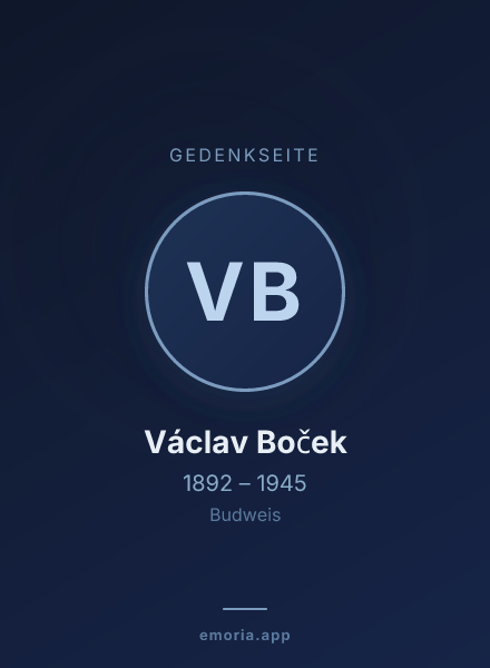 Gedenkportrait von Václav Boček