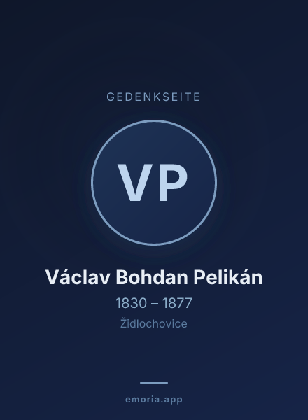 Gedenkportrait von Václav Bohdan Pelikán