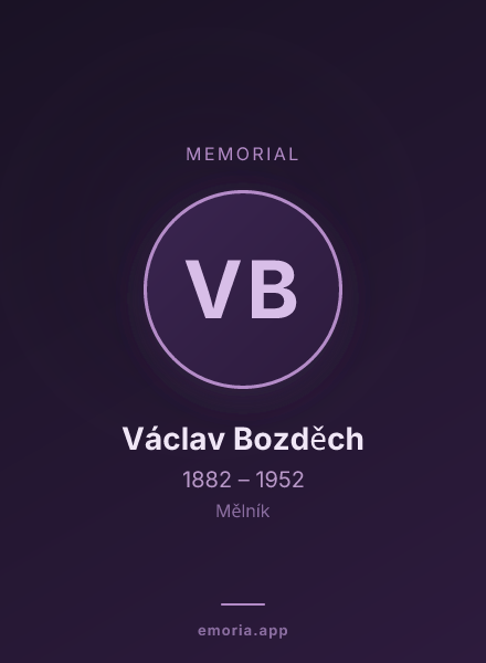Memorial portrait of Václav Bozděch